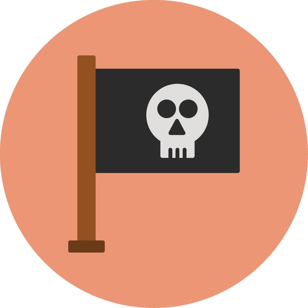 Pirat Flagge eben Kreis Symbol vektor