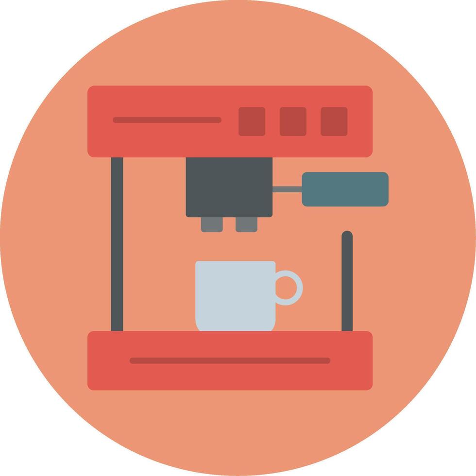kaffe maskin platt cirkel ikon vektor
