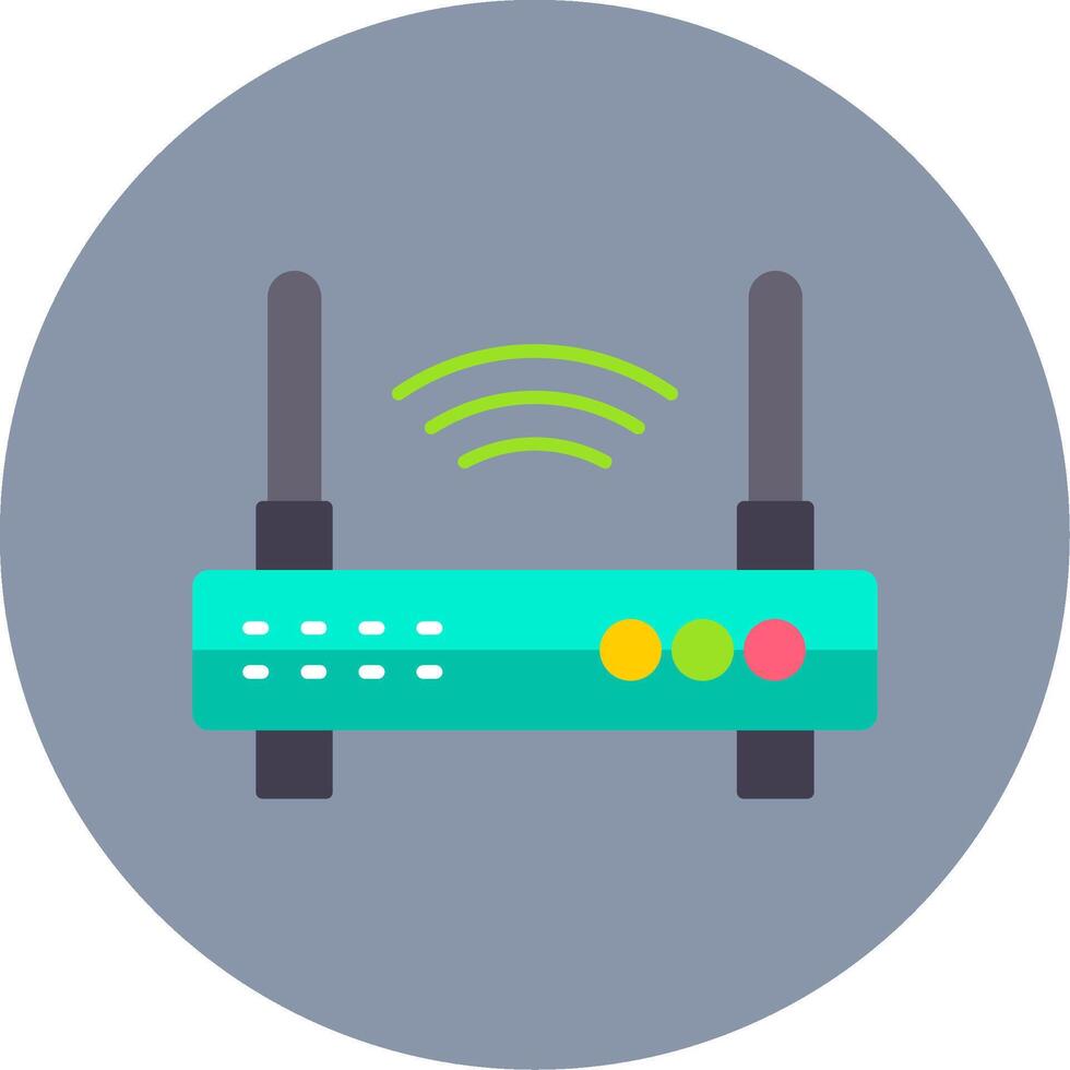 W-lan Router eben Kreis Symbol vektor