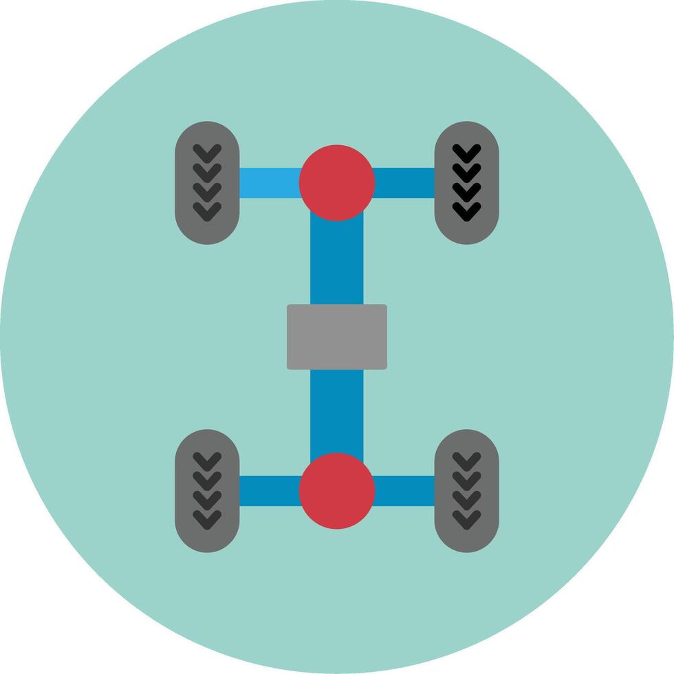 Chassis eben Kreis Symbol vektor