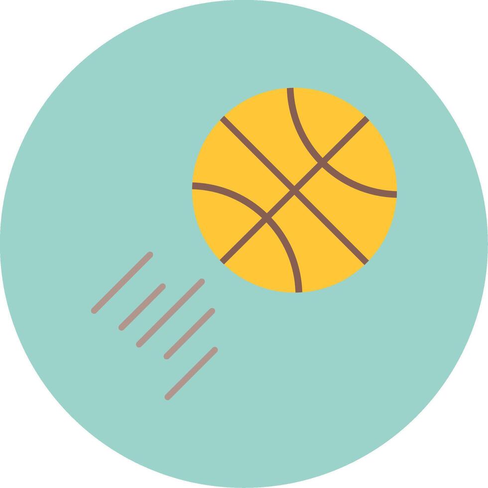 basketboll platt cirkel ikon vektor