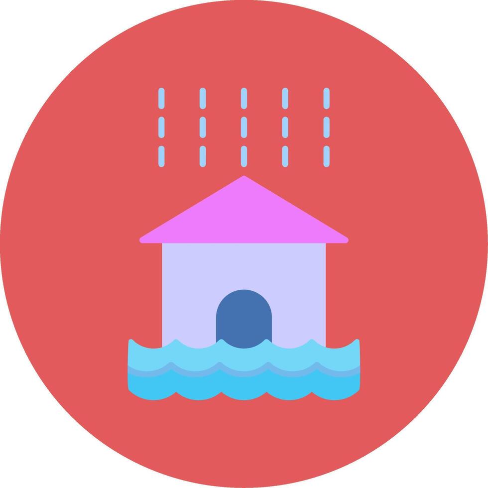 översvämning platt cirkel ikon vektor