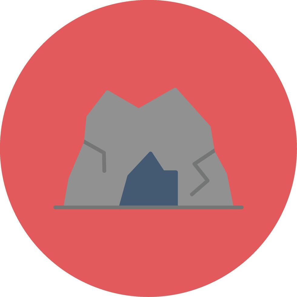 grotta platt cirkel ikon vektor