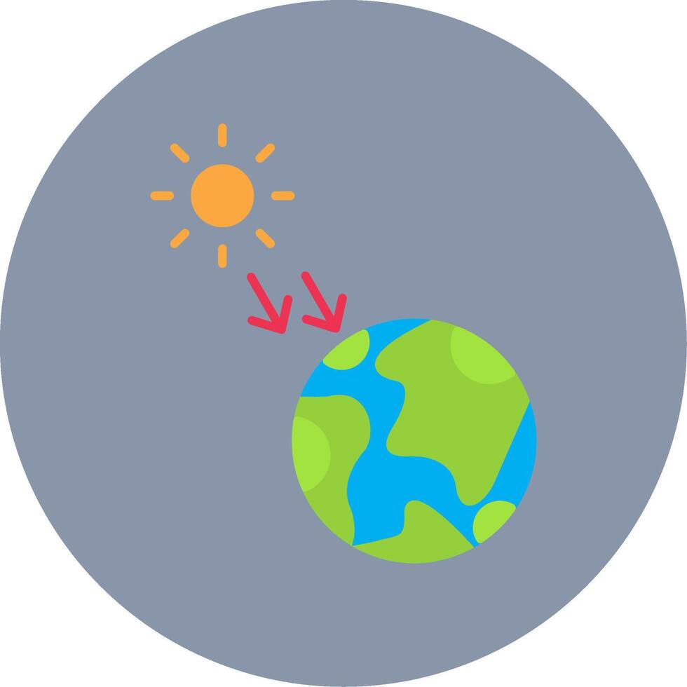 sol- strålning platt cirkel ikon vektor
