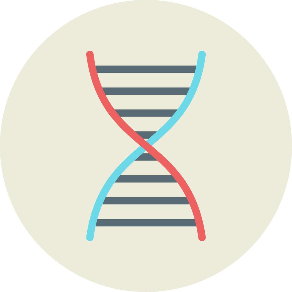 dna platt cirkel ikon vektor