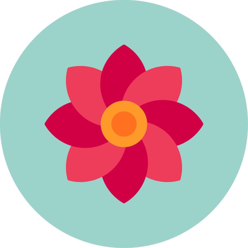 blomma platt cirkel ikon vektor