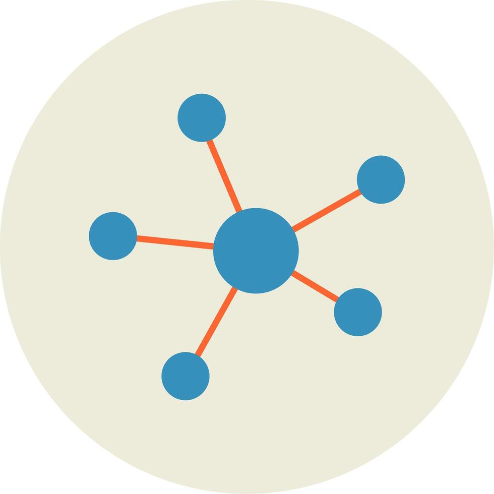 förbindelse platt cirkel ikon vektor