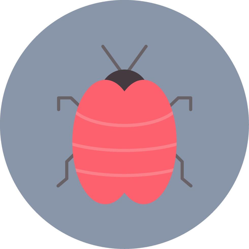insekt platt cirkel ikon vektor