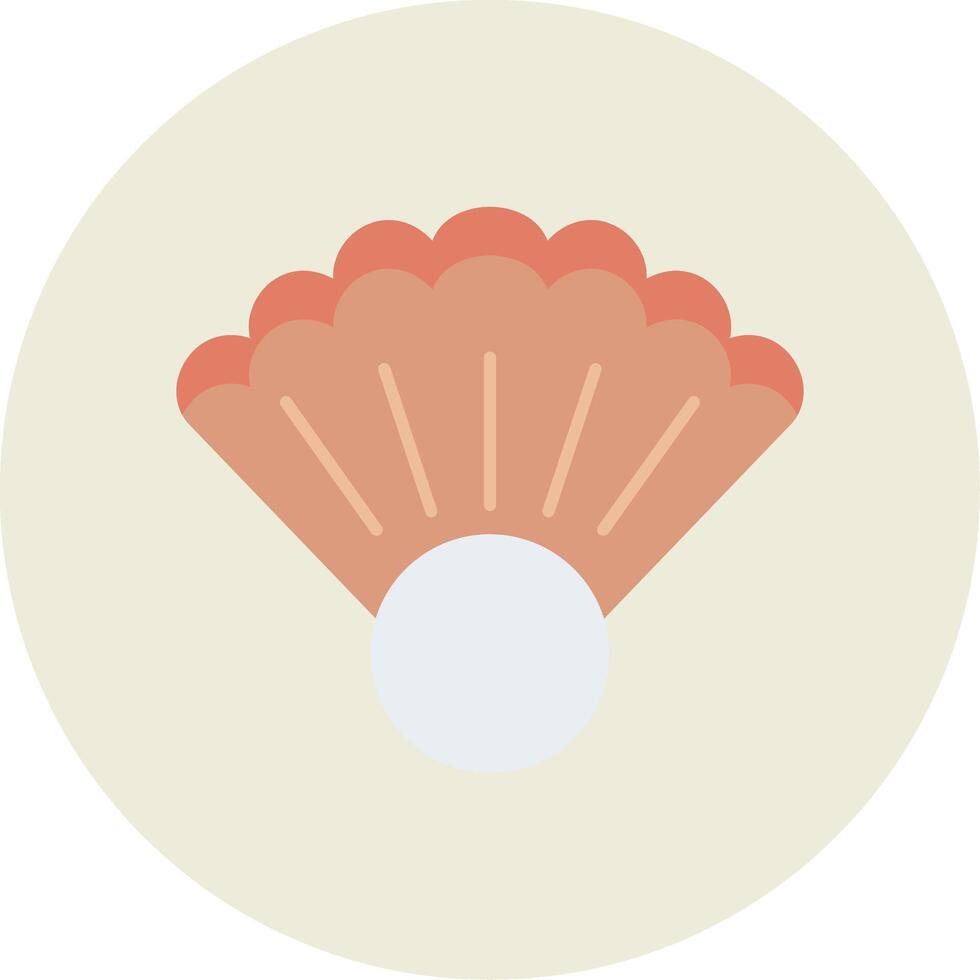 mussla platt cirkel ikon vektor