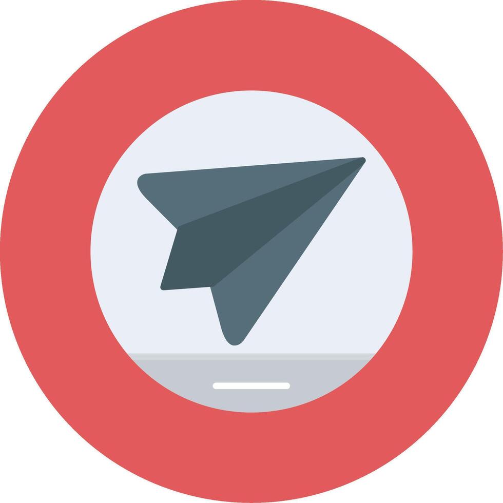 Papier Flugzeug eben Kreis Symbol vektor