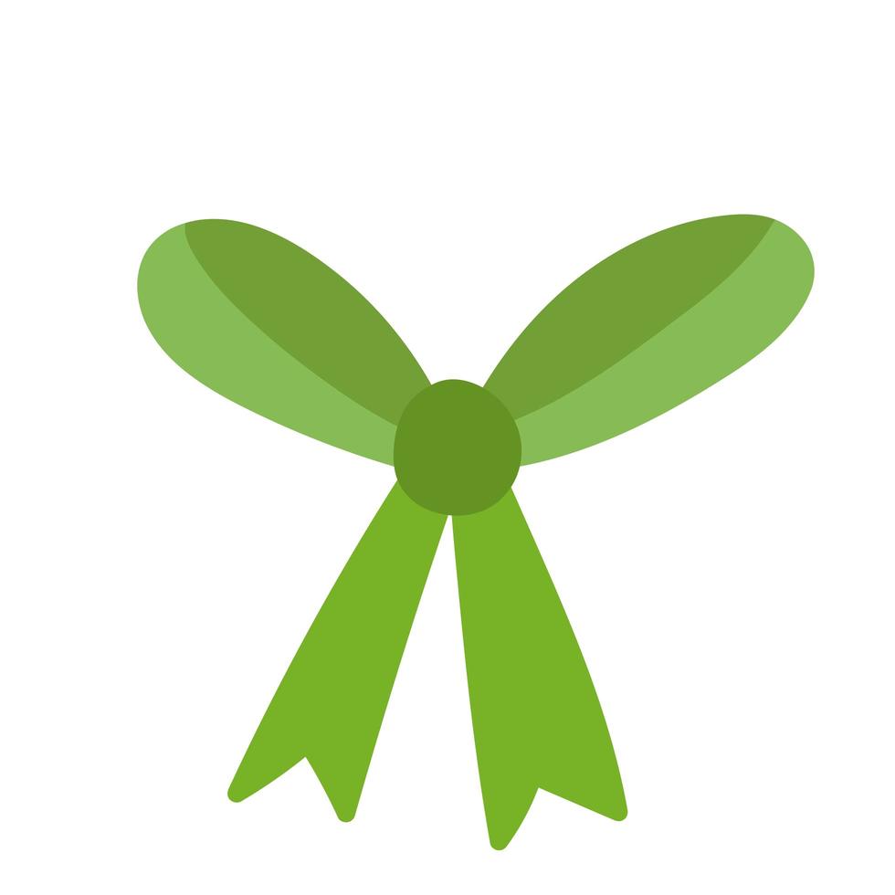 grüner Bogen Band Ornament Dekoration Cartoon Symbol weißer Hintergrund vektor
