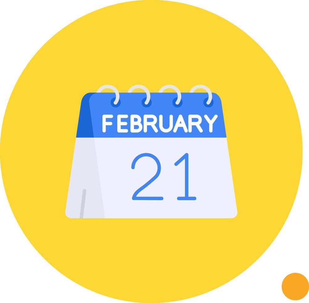 21:e av februari lång cirkel ikon vektor