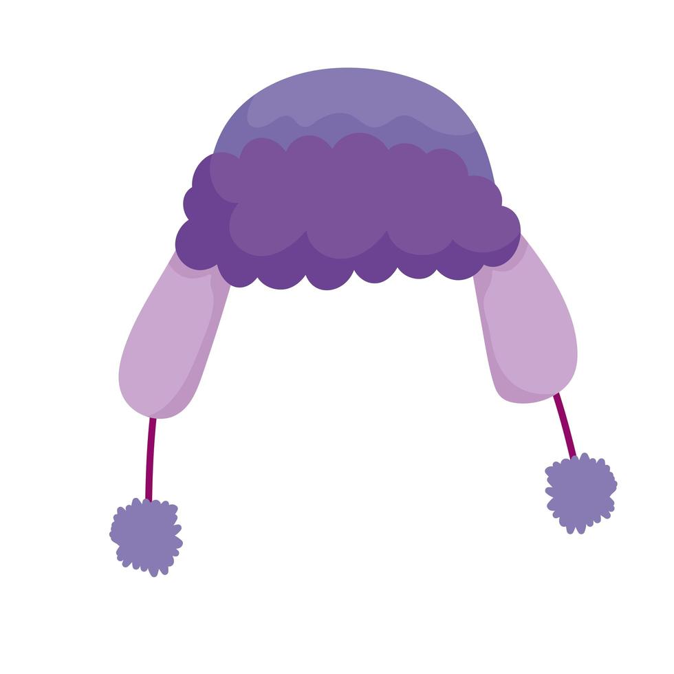 vinter lila hatt varm tillbehör ikon isolering vektor