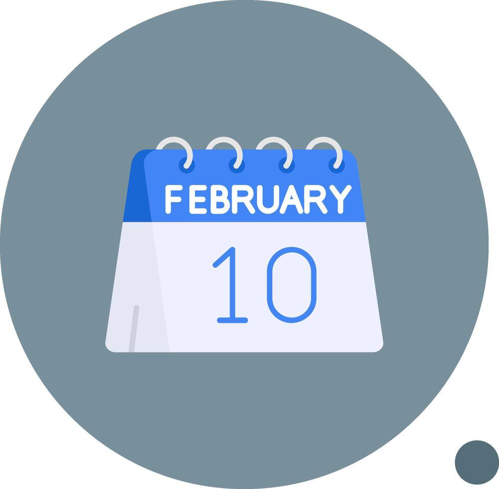 10 .. von Februar lange Kreis Symbol vektor