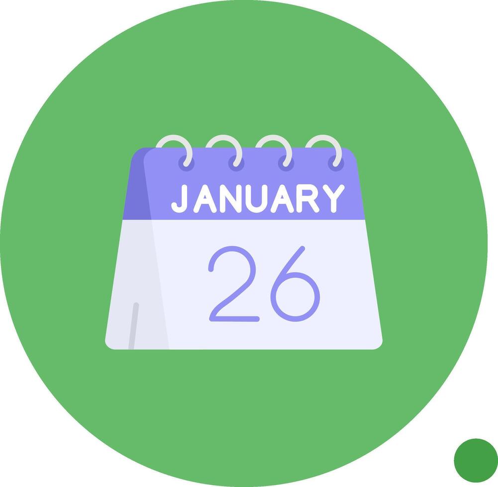 26: e av januari lång cirkel ikon vektor