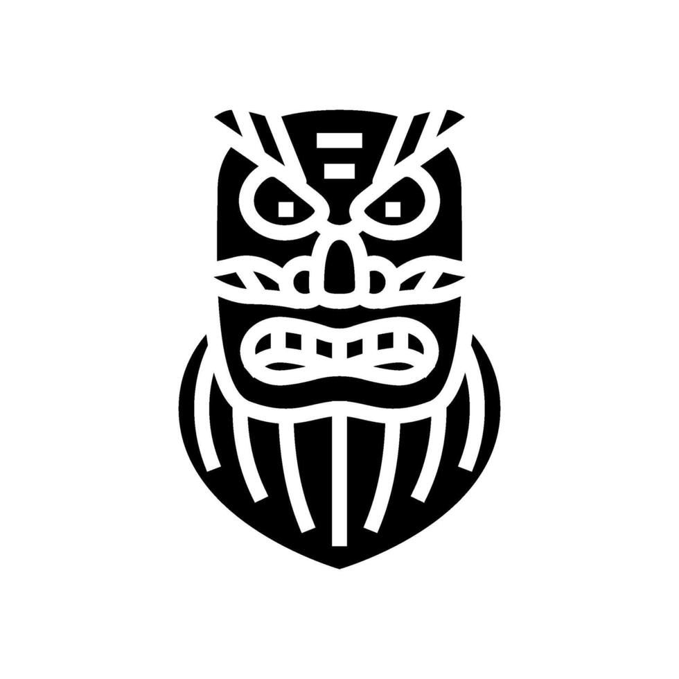 kagura tanzen Maske Schintoismus Glyphe Symbol Vektor Illustration