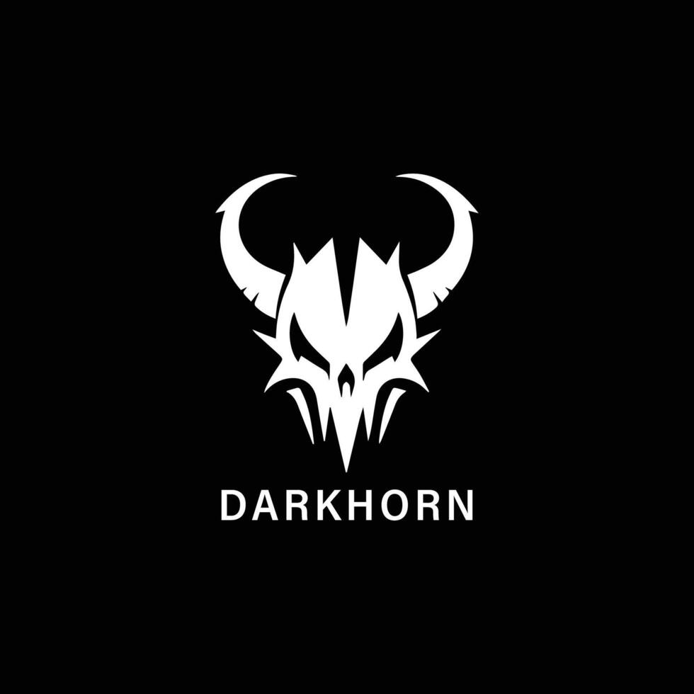 de logotyp för mörkhorn, i de stil av naiv vektor konst, skalle motiv