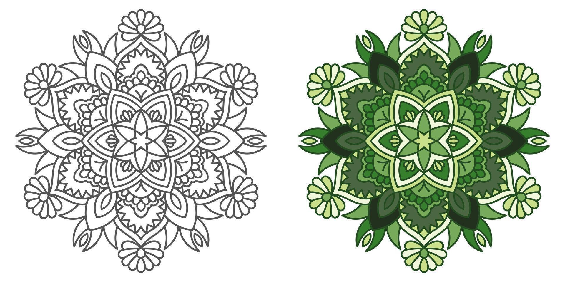 abstrakt Mandala Blumen- Ornament, bunt modern Mandala Design ,Mandala Linie Illustration vektor