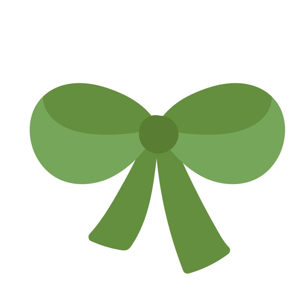 grüner Bogen Band Dekoration Cartoon Symbol weißer Hintergrund vektor