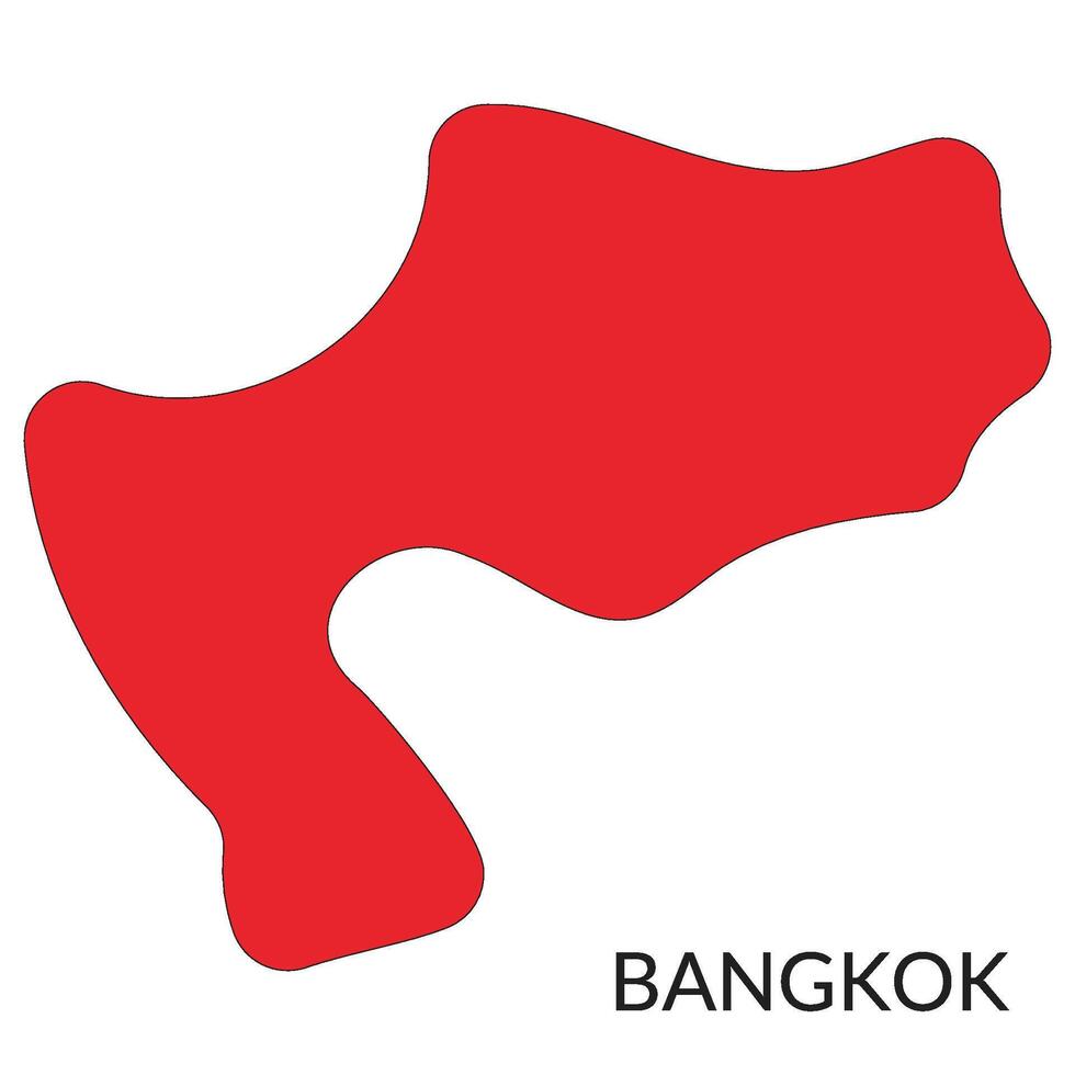 bangkok stad Karta i röd Färg vektor