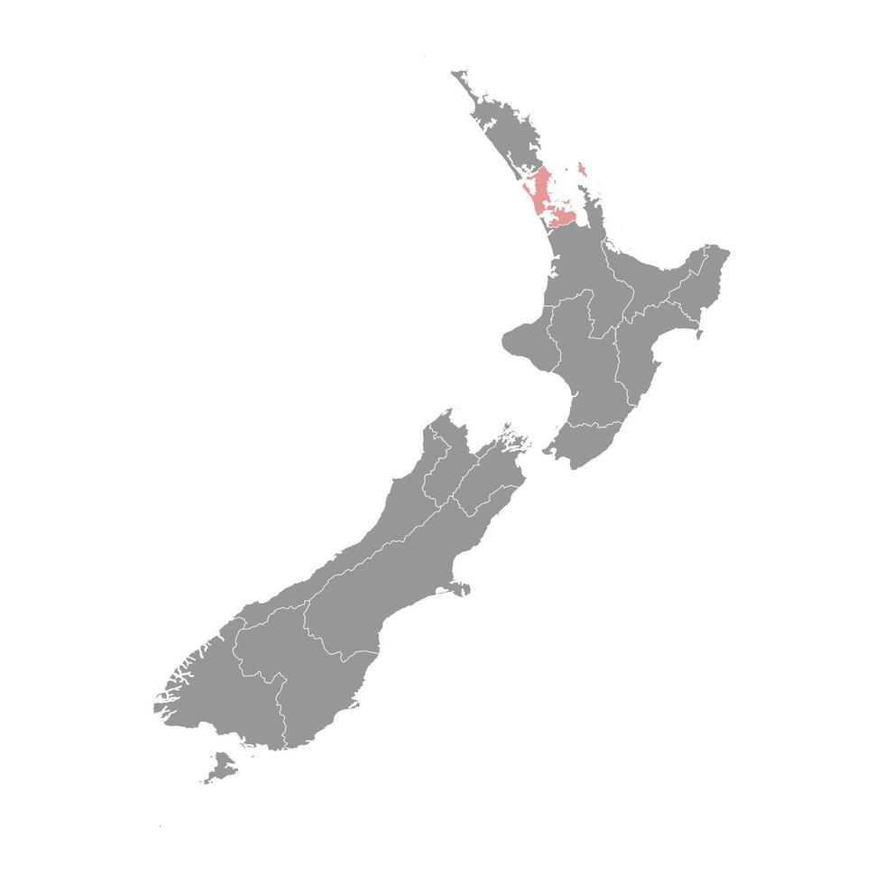 auckland Region Karte, administrative Aufteilung von Neu Neuseeland. Vektor Illustration.