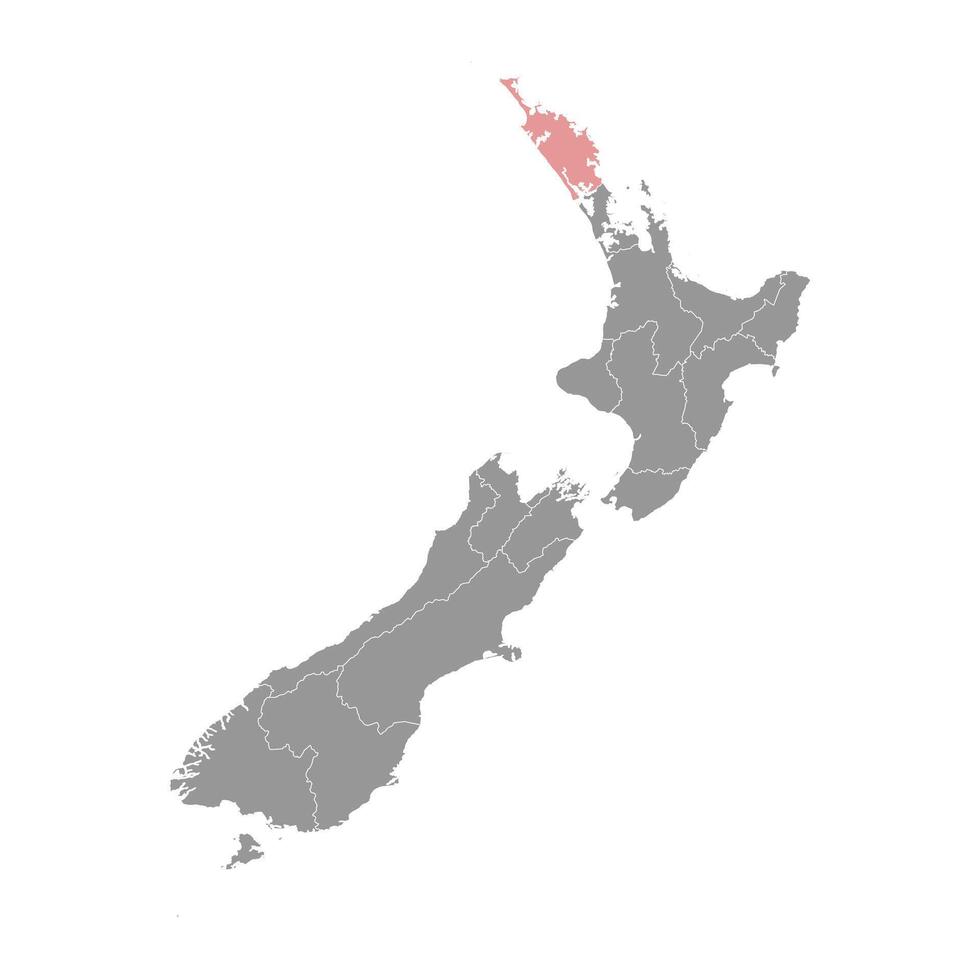 Nordland Region Karte, administrative Aufteilung von Neu Neuseeland. Vektor Illustration.