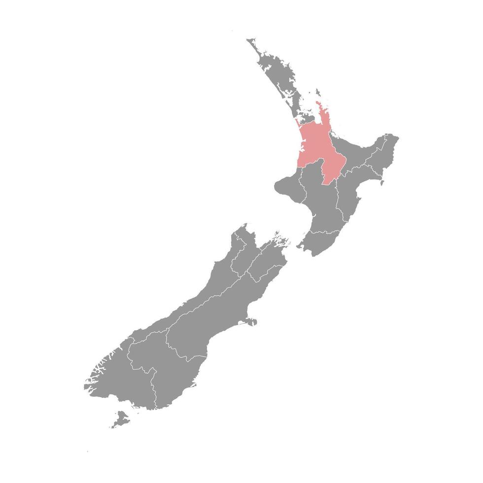 Waikato Region Karte, administrative Aufteilung von Neu Neuseeland. Vektor Illustration.