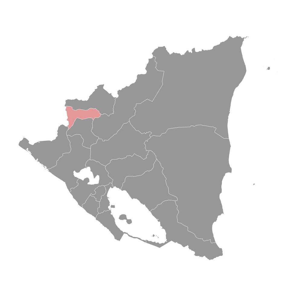 madriz avdelning Karta, administrativ division av nicaragua. vektor illustration.