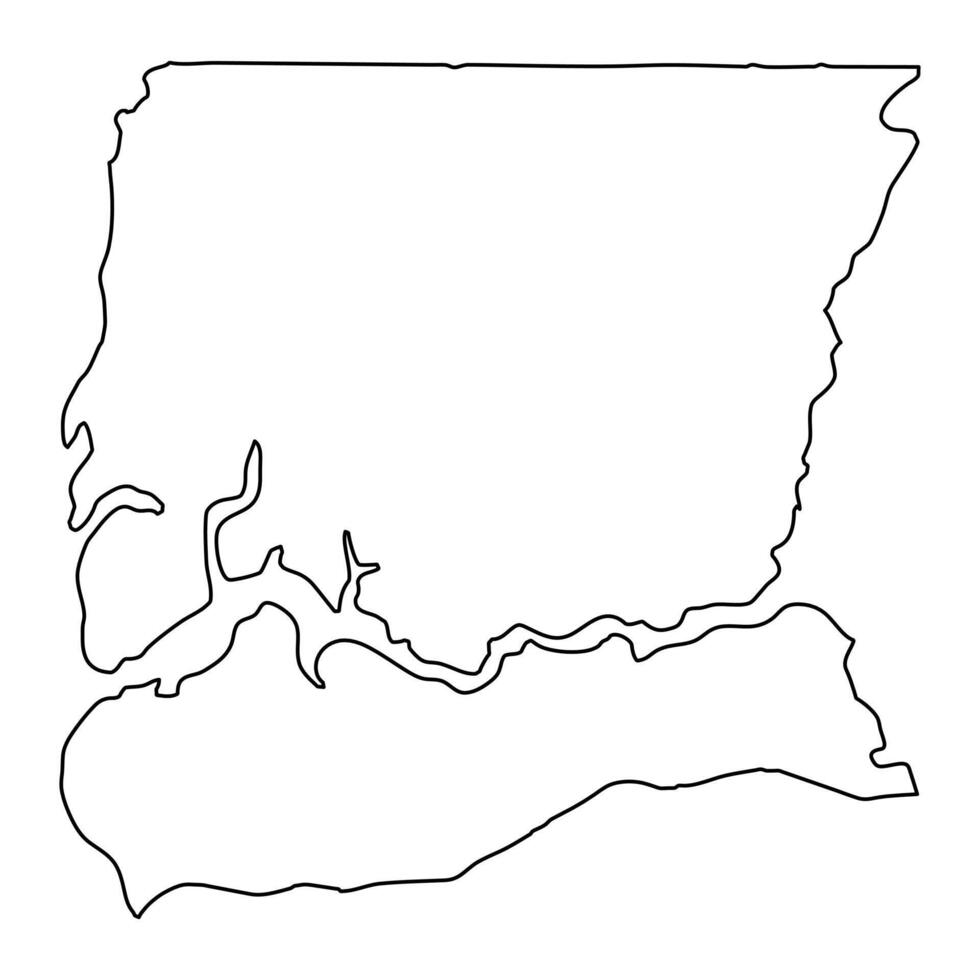 Ziguinchor Region Karte, administrative Aufteilung von Senegal. Vektor Illustration.