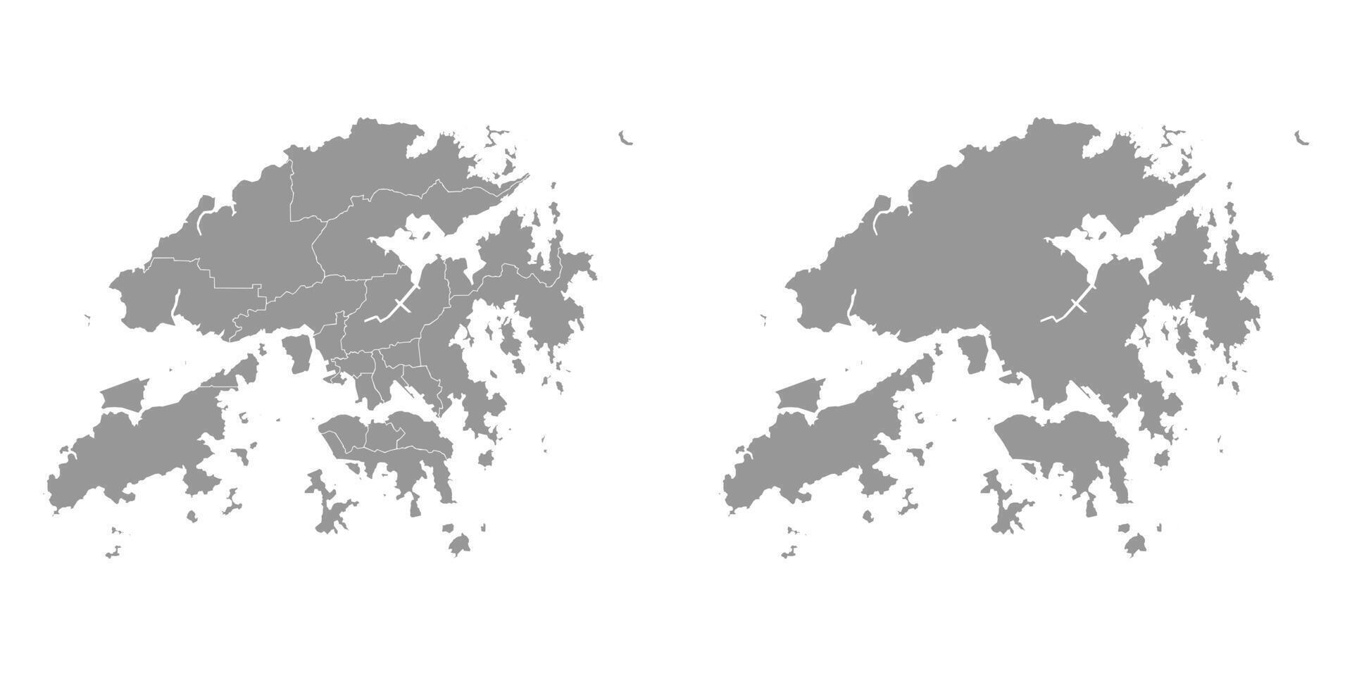 hong kong Karta med administrativ divisioner. vektor illustration.