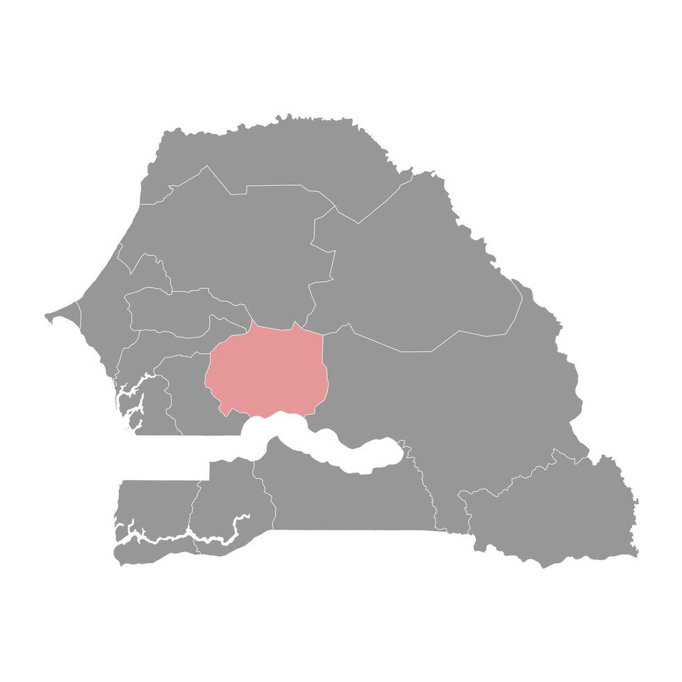 Kaffern Region Karte, administrative Aufteilung von Senegal. Vektor Illustration.