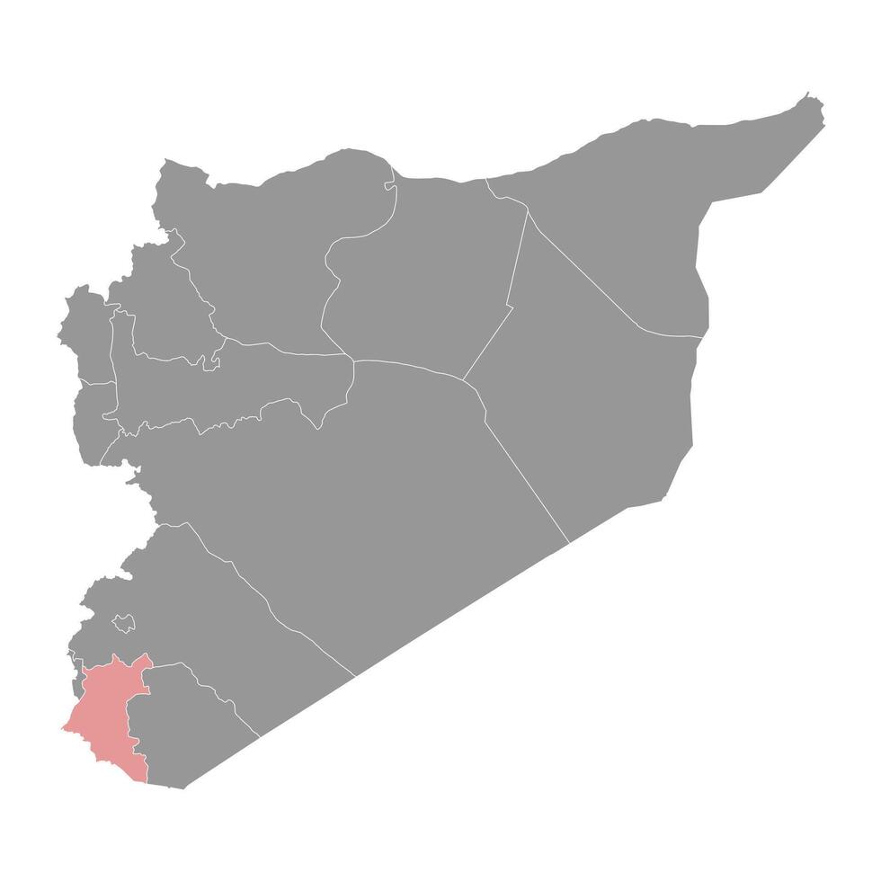 daraa guvernör Karta, administrativ division av syrien. vektor illustration.