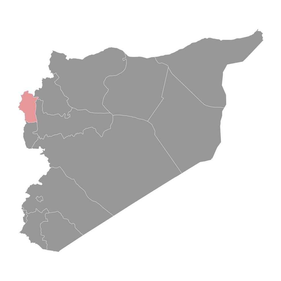 latakia guvernör Karta, administrativ division av syrien. vektor illustration.