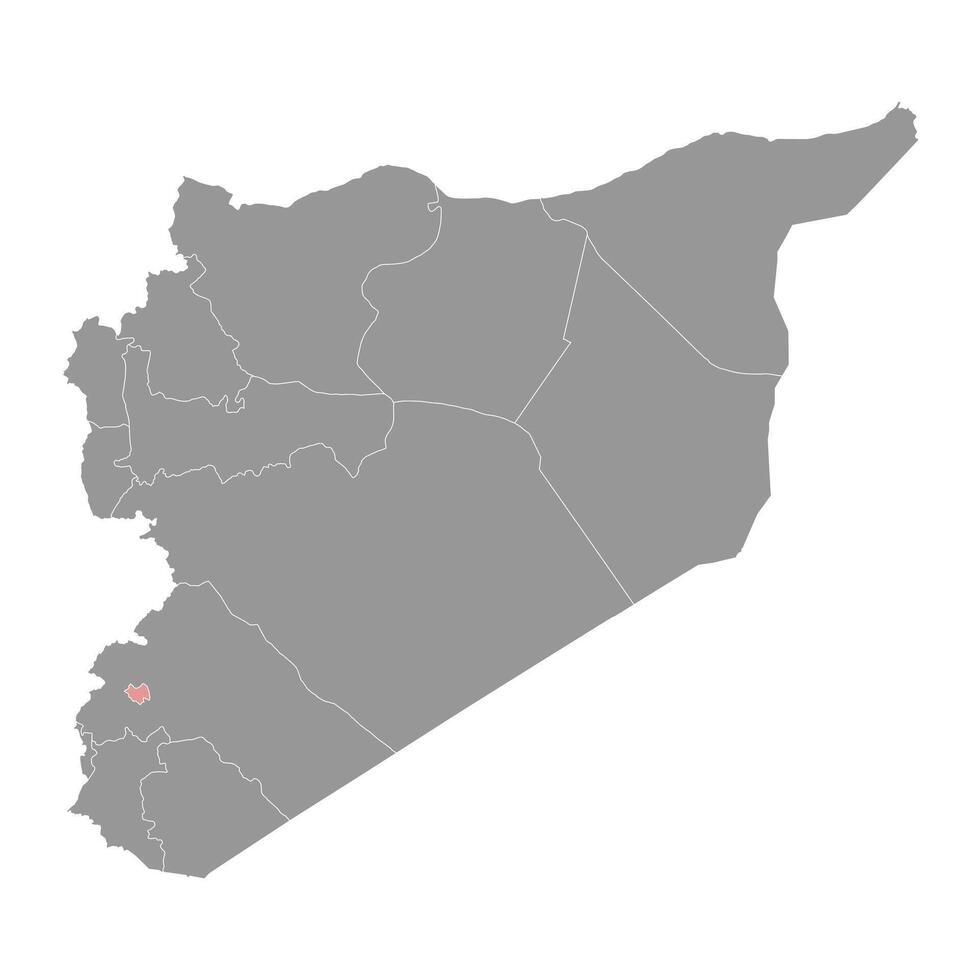 Damaskus Gouvernorat Karte, administrative Aufteilung von Syrien. Vektor Illustration.