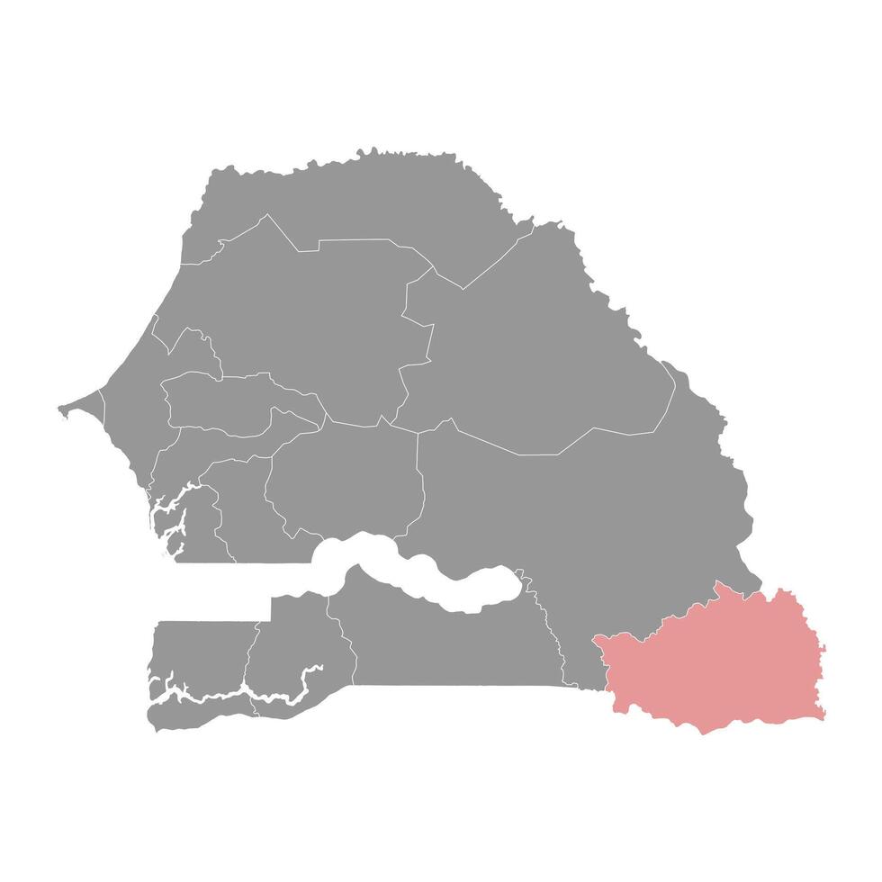 kedougou område Karta, administrativ division av senegal. vektor illustration.