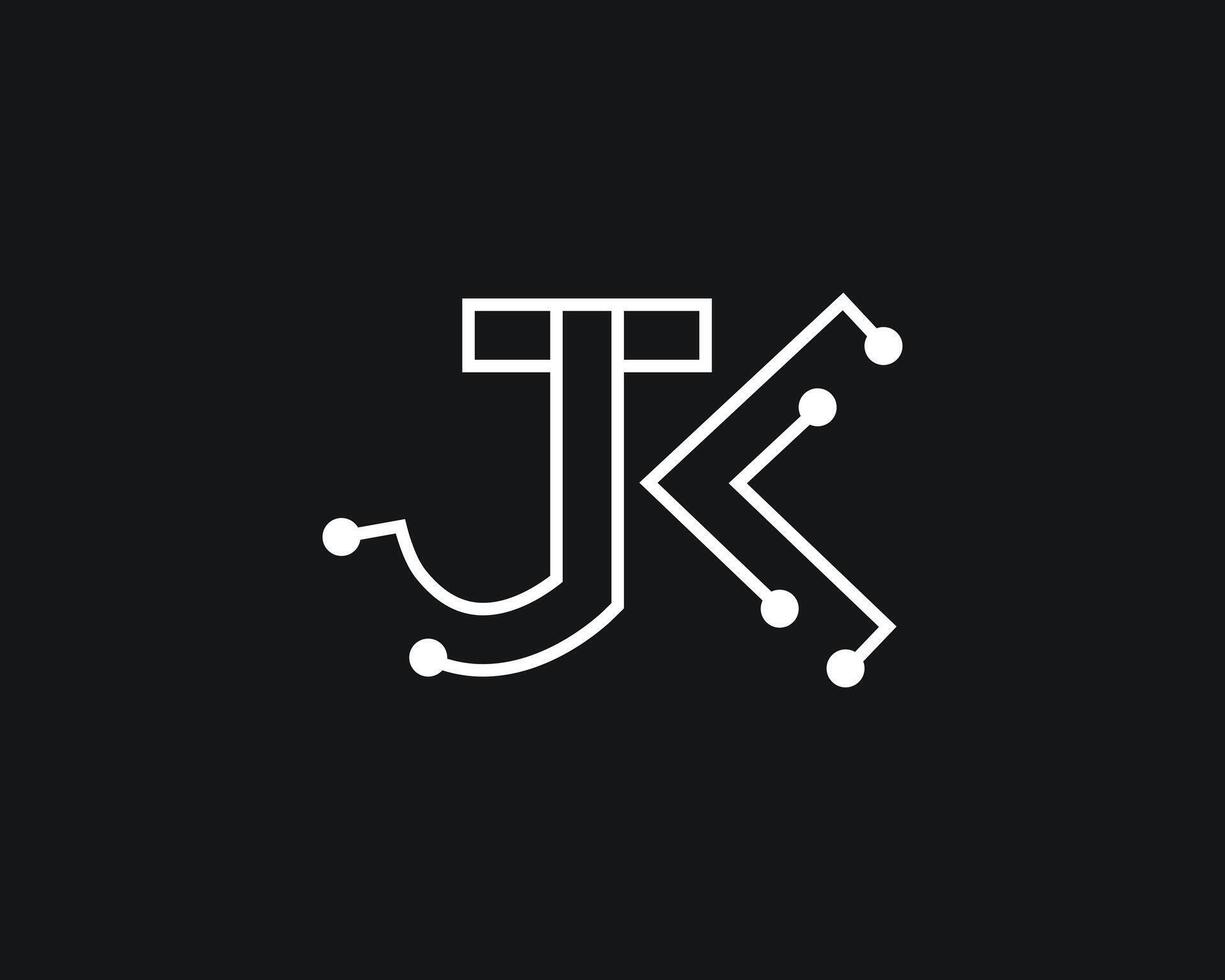 kreativ jk brev logotyp design mall vektor