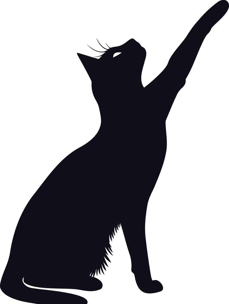 ai genererad silhuett katt full kropp svart Färg endast vektor