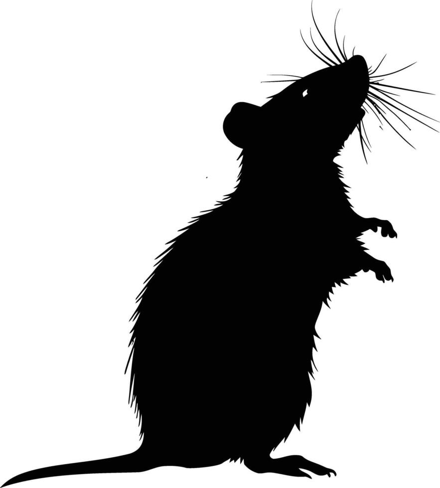 ai generiert Silhouette Ratte schwarz Farbe nur voll Körper vektor