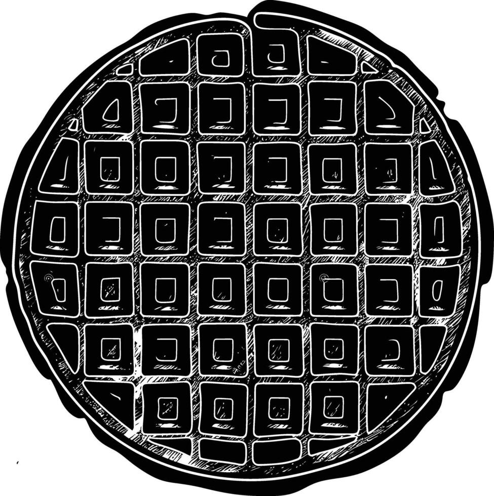 ai generiert Silhouette Waffel schwarz Farbe nur voll Körper vektor