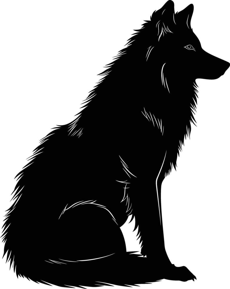 ai generiert Silhouette Wolf schwarz Farbe nur vektor