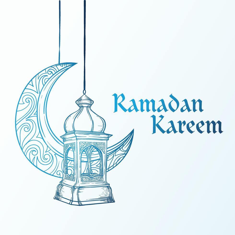 Vektor Illustration von Arabisch Laterne Ornament Hand gezeichnet. geeignet zum Design Element von Ramadan kareem Gruß Vorlage. Ramadan kareem Thema Hintergrund Vorlage.