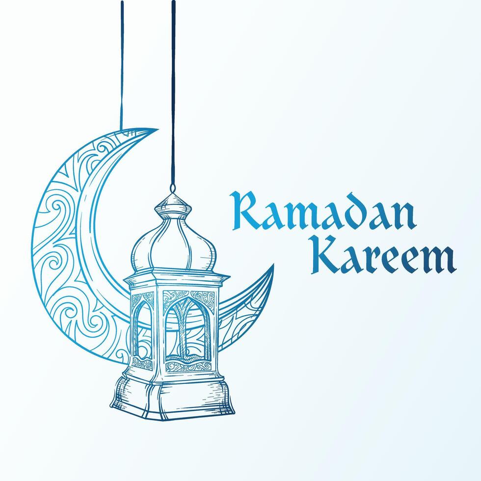 vektor illustration av arabicum lykta prydnad hand ritade. lämplig för design element av ramadan kareem hälsning mall. ramadan kareem tema bakgrund mall.