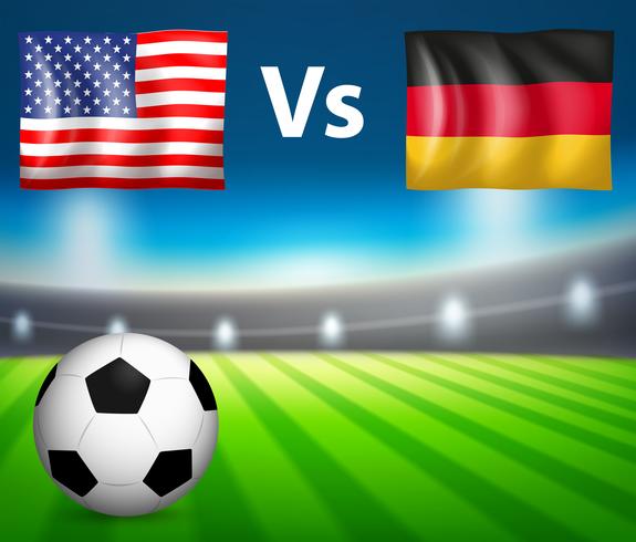 Fußballspiel Amerika gegen Deutschland vektor
