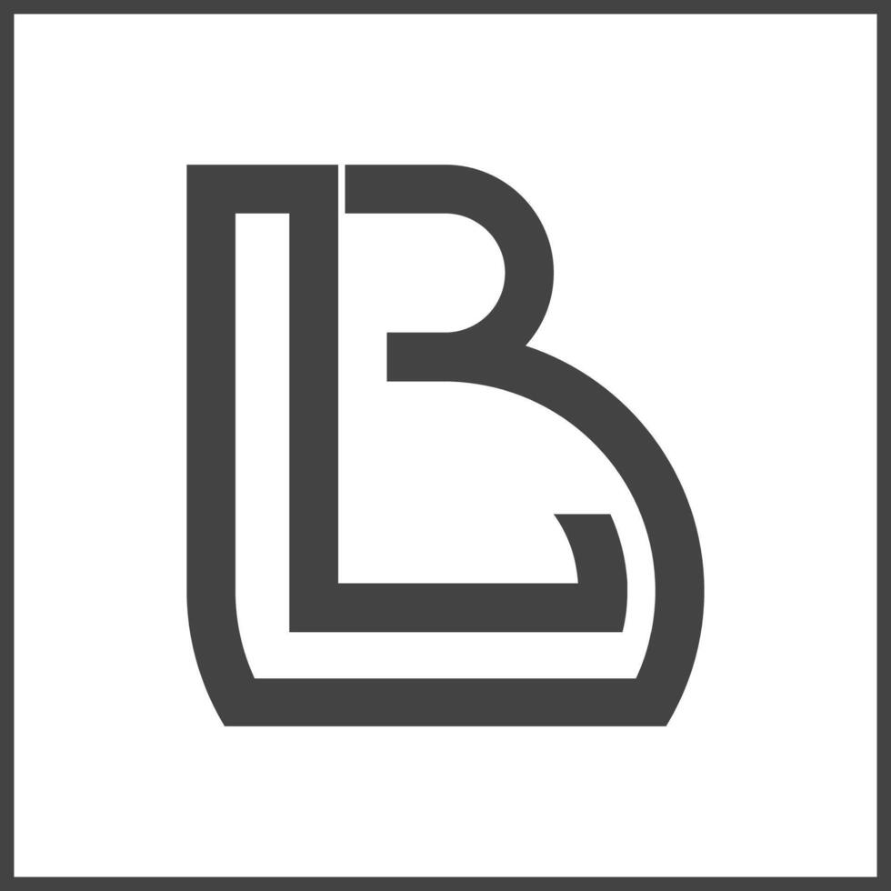 alfabet initialer logotyp bl, lb, b och l vektor