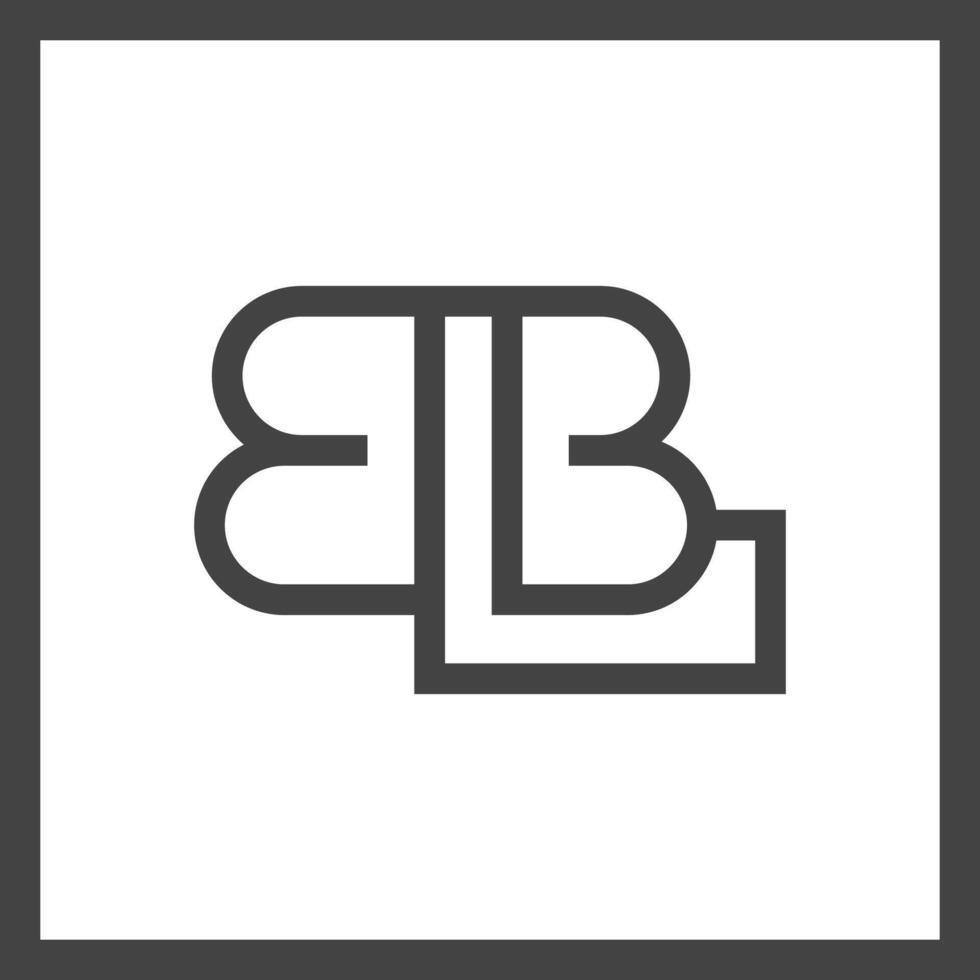 alfabet initialer logotyp bl, lb, b och l vektor