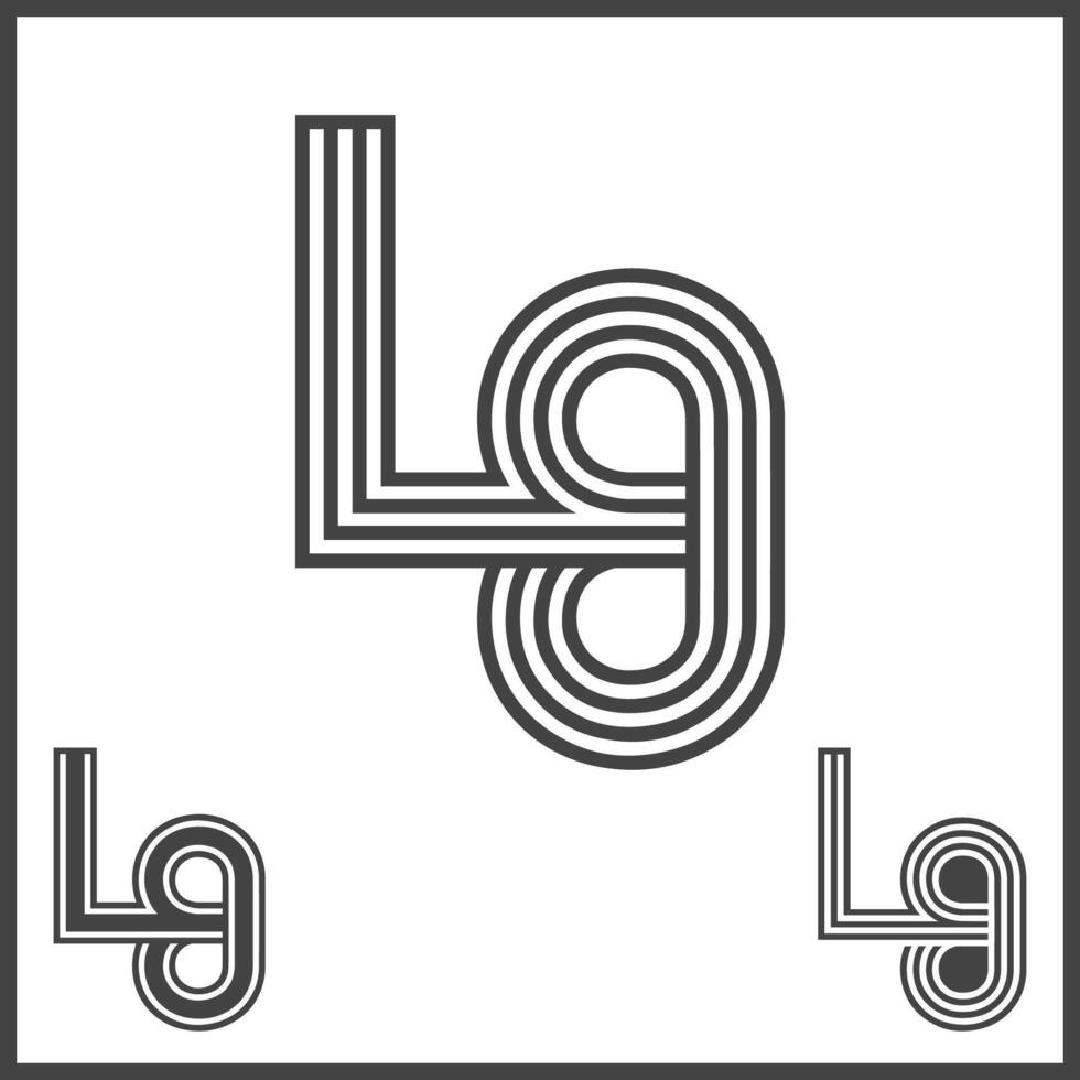 alfabet initialer logotyp bl, lb, b och l vektor