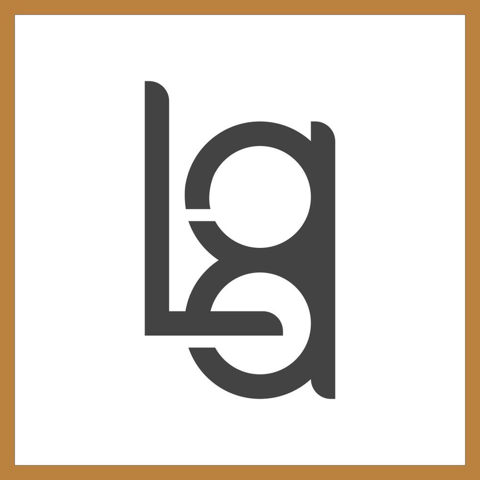 alfabet initialer logotyp bl, lb, b och l vektor