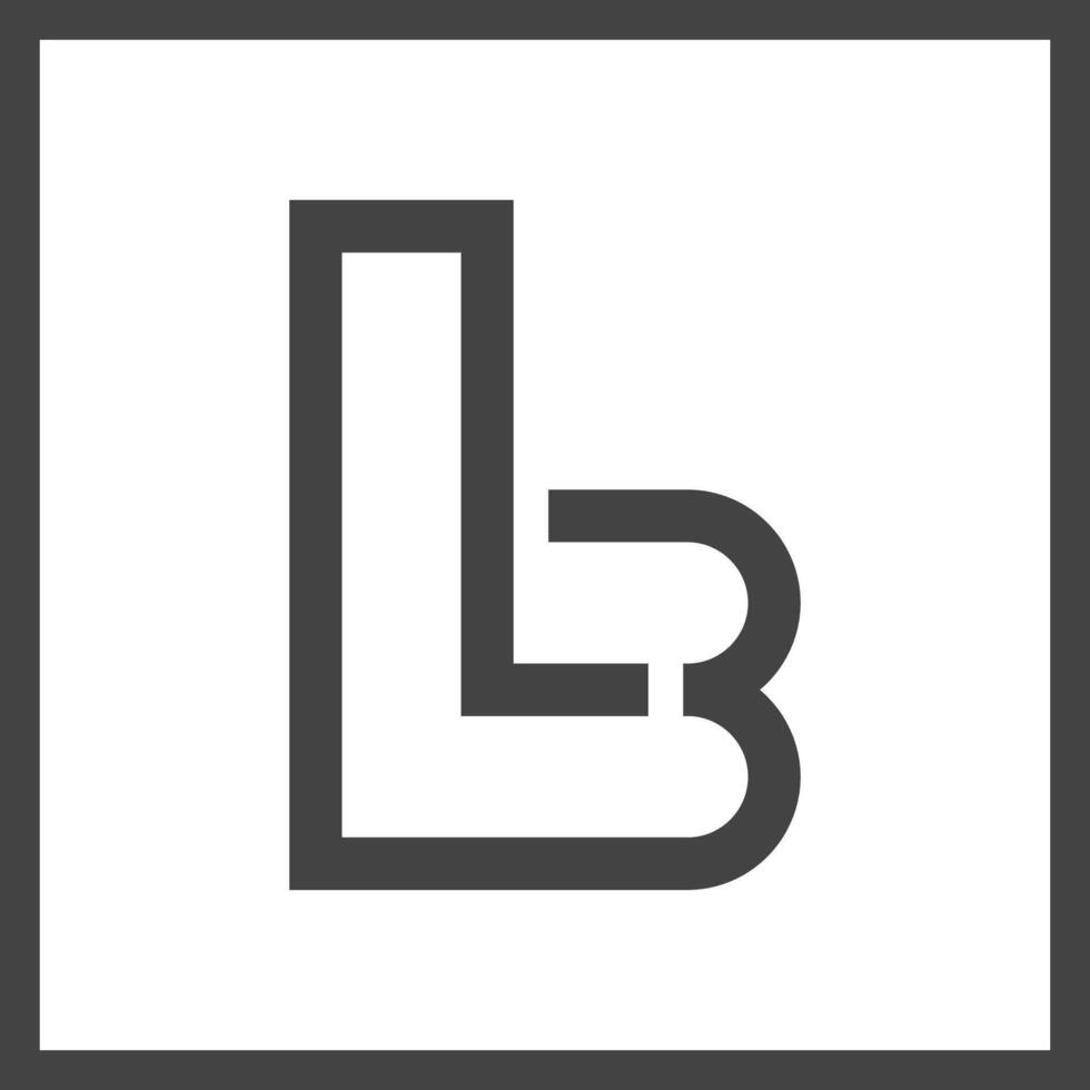 alfabet initialer logotyp bl, lb, b och l vektor