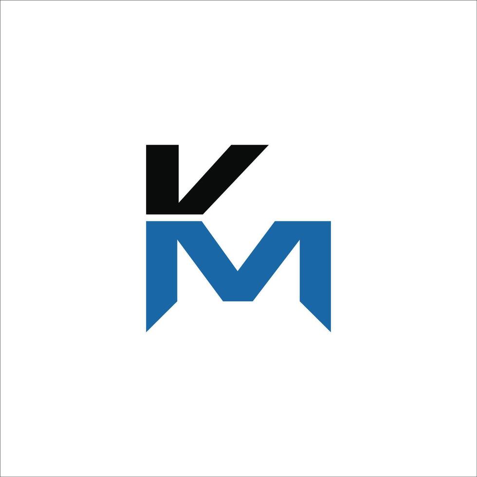 Initiale Brief km Logo oder mk Logo Vektor Design Vorlage