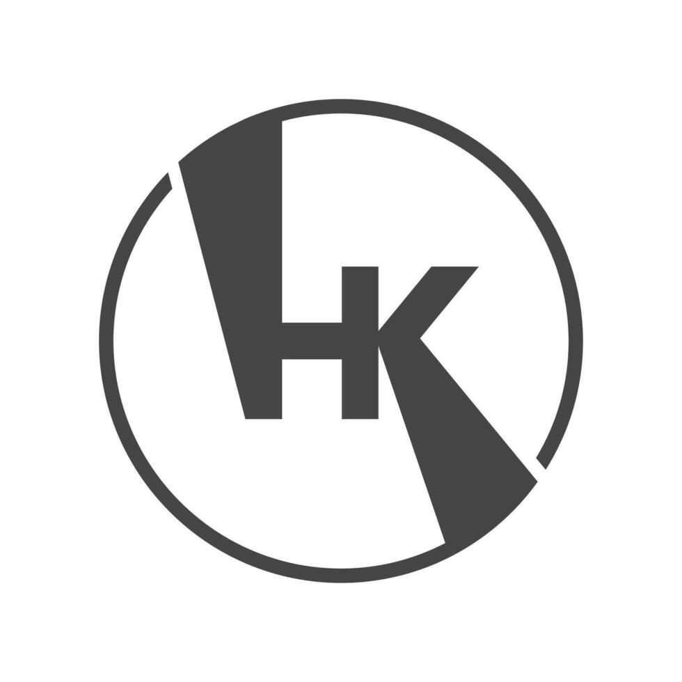 alfabet initialer logotyp hk, kh, k och h vektor